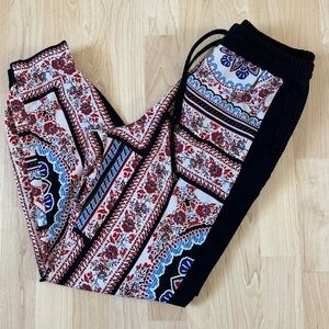 Topshop Floral and Geometric Print Joggers